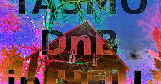 The title of the DJ set an an inverted picture of the Bierscheune in Alte Hölle The title of the DJ set an an inverted picture of the Bierscheune in Alte Hölle