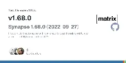 Release v1.68.0 · matrix-org/synapse