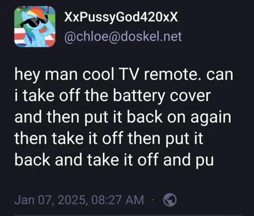 hey man cool TV remote. can I take off the battery cover and then put it back on again then take it off then put it back and take it off and pu