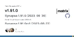 Release v1.91.0 · matrix-org/synapse